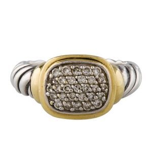 David Yurman noblesse two tone diamond ring